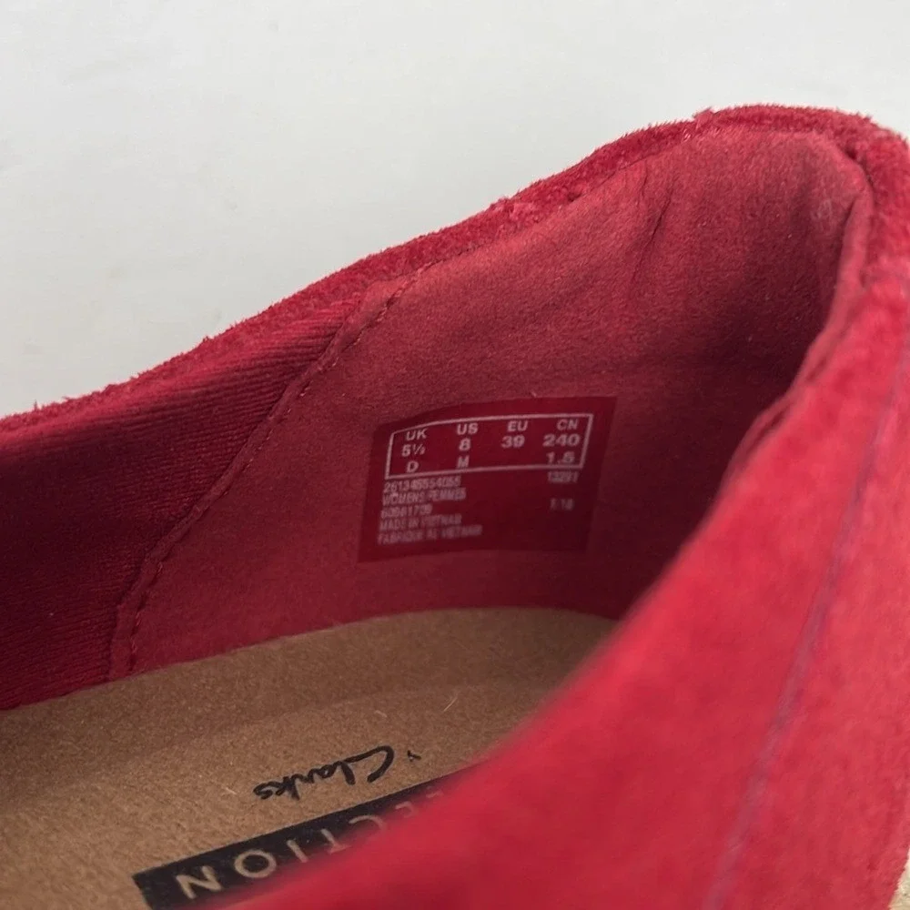 Clarks Collection Women's Red‎ Espadrille Loafers Sneakers 8